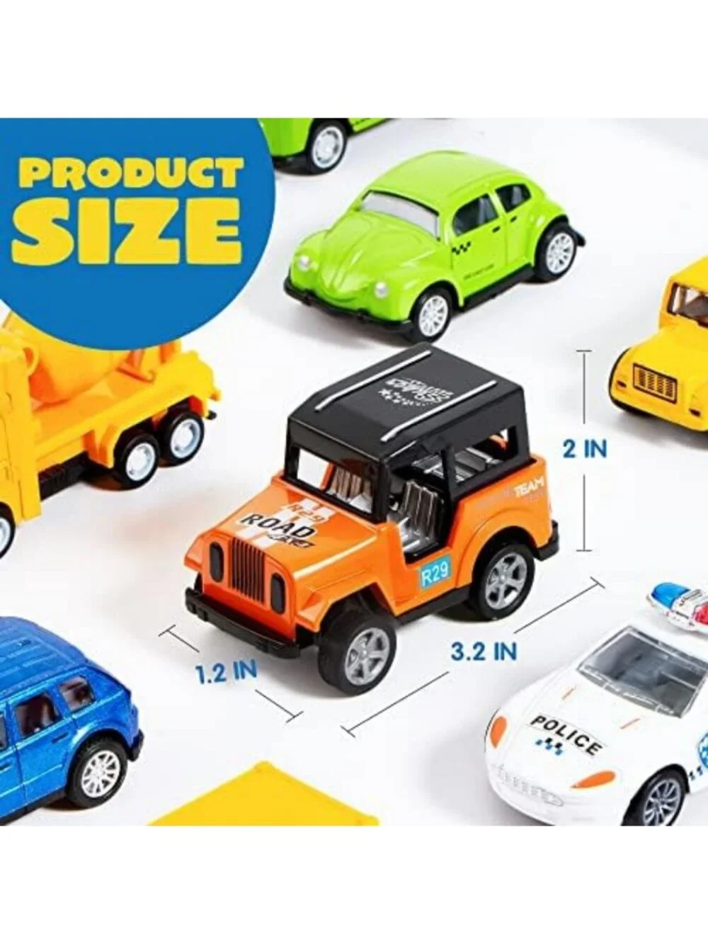20PCS Pull Back Die Cast Metal Cars Set | Kids Party Favors & Cake Toppers